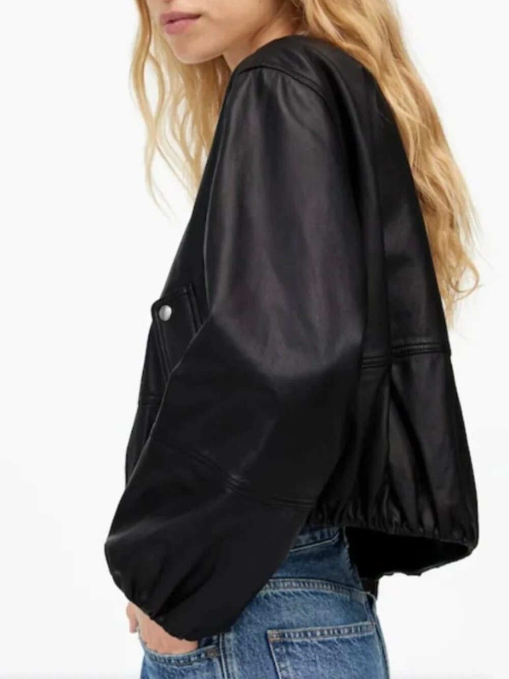 Madewell New With Tags | Real Leather Bubble-Sleeve Jacket | Size XL - Picture 3 of 5